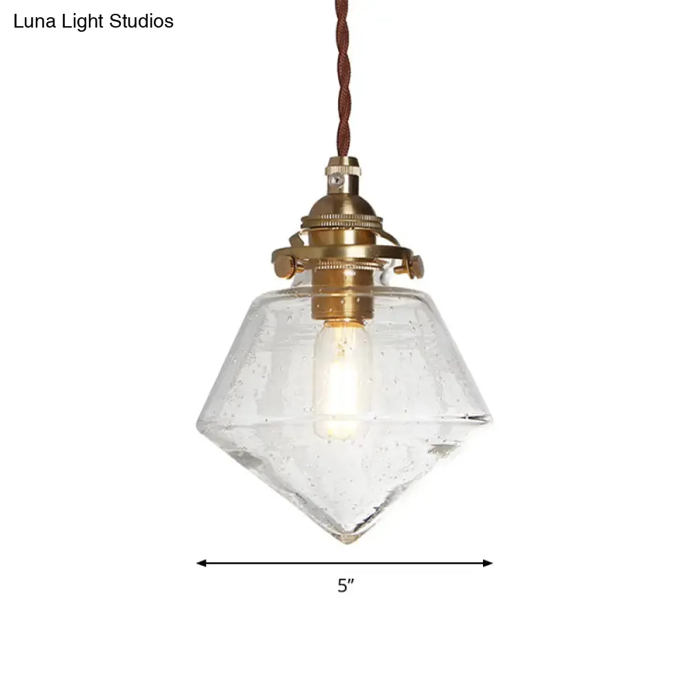 Contemporary Schoolhouse Pendant Glass Lamp with Clear Glass Shade for Kitchen Island