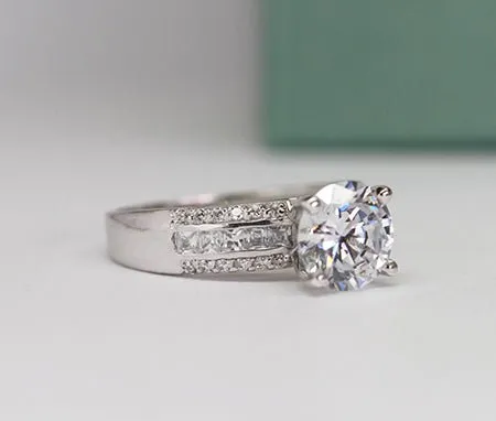 Crocus - Round Moissanite Engagement Ring