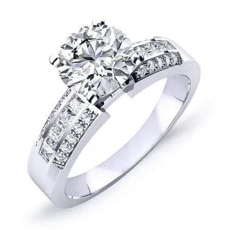 Crocus - Round Moissanite Engagement Ring