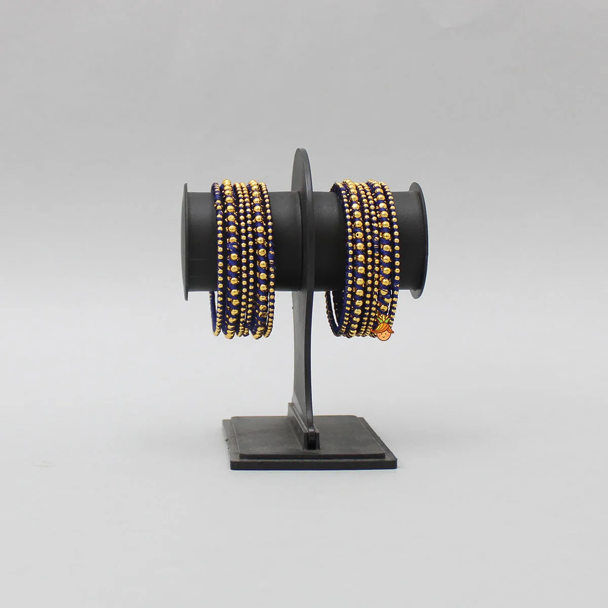 Dark Blue Hand Woven Silk Thread Bangles