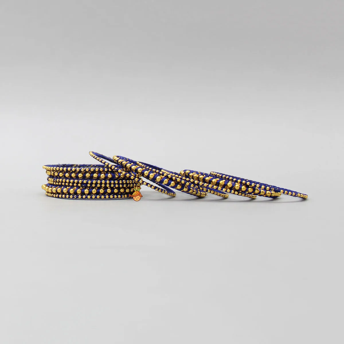 Dark Blue Hand Woven Silk Thread Bangles