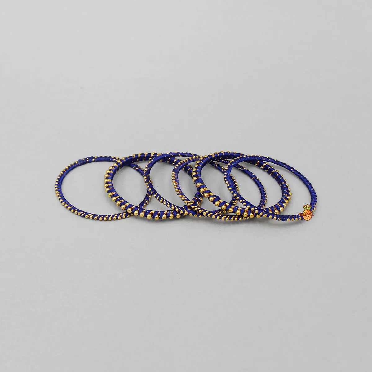 Dark Blue Hand Woven Silk Thread Bangles