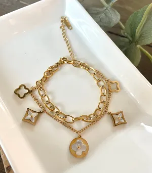 Delicate Designer Inspired Charm Bracelet