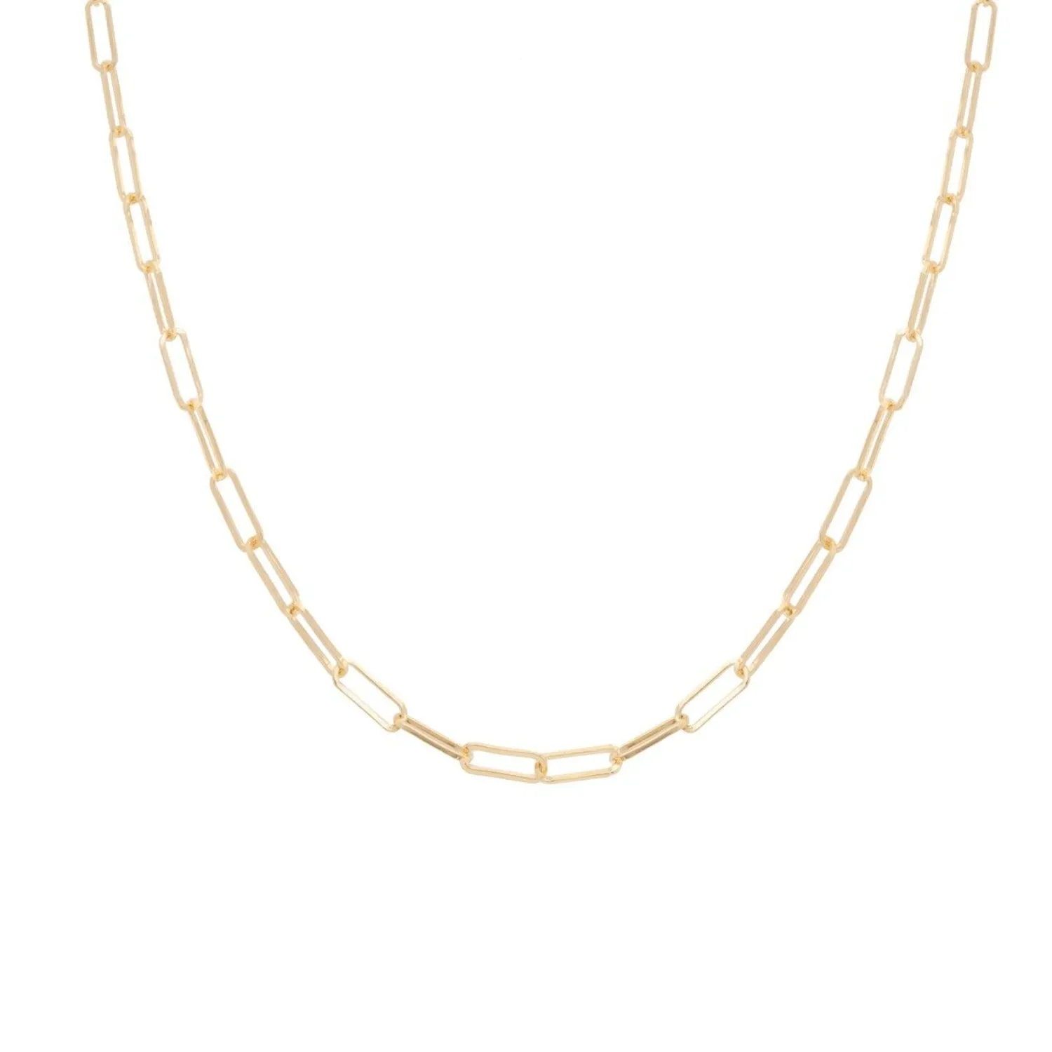 Delicate Paperclip - 14k Yellow Gold Chain