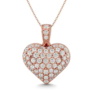 Diamond 1 ct tw Heart Pendant in 10K Pink Gold