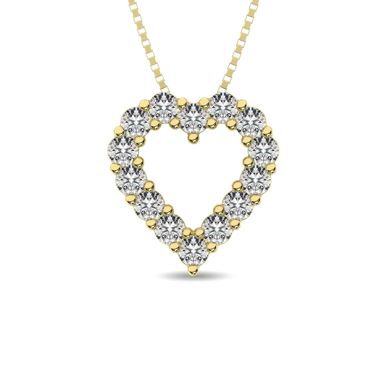 Diamond 1 Ct.Tw. Heart Pendant in 14K Yellow Gold