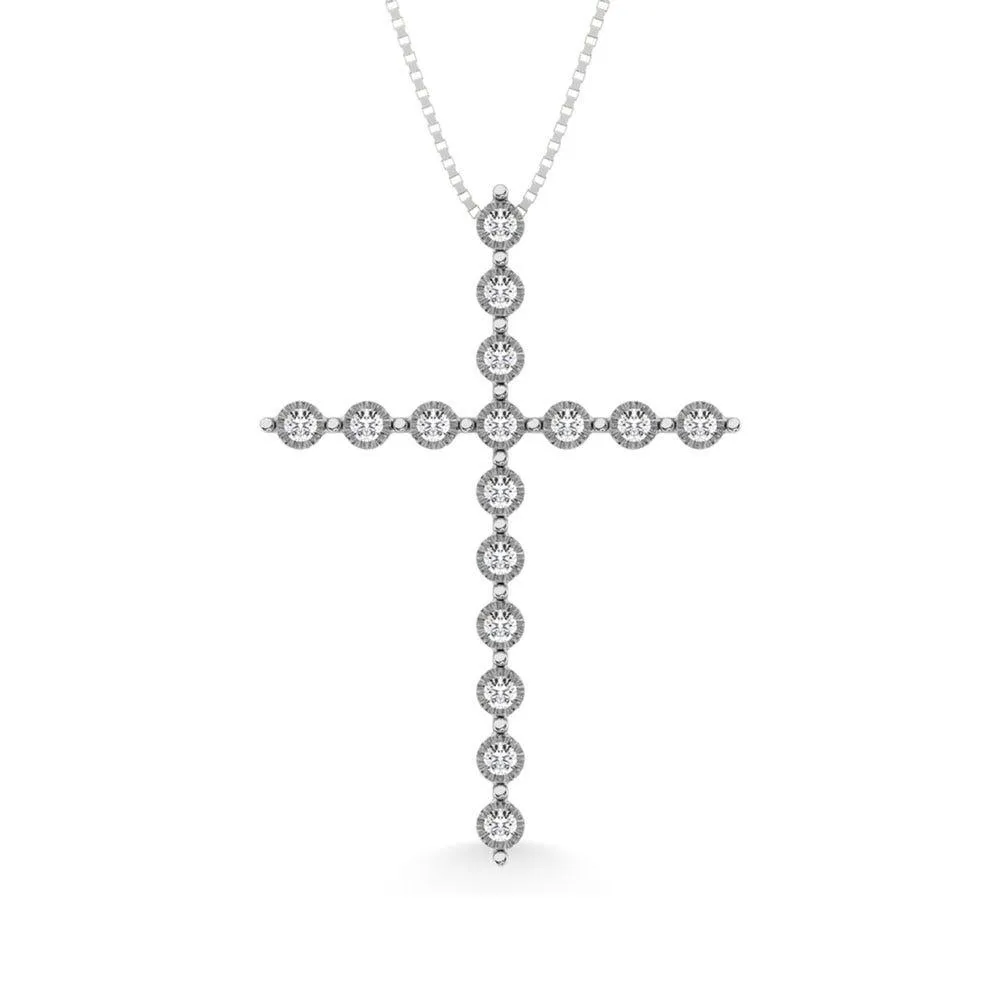 Diamond 1/20 Ct.Tw. Cross Pendant in Sterling Silver