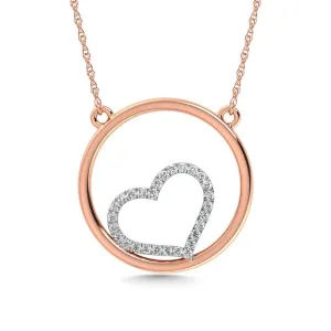 Diamond 1/20 Ct.Tw. Heart Pendant in 14K Two Tone