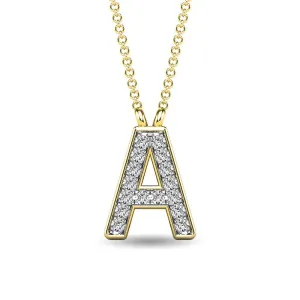 Diamond 1/20 Ct.Tw. Letter A Pendant in 10K Yellow Gold