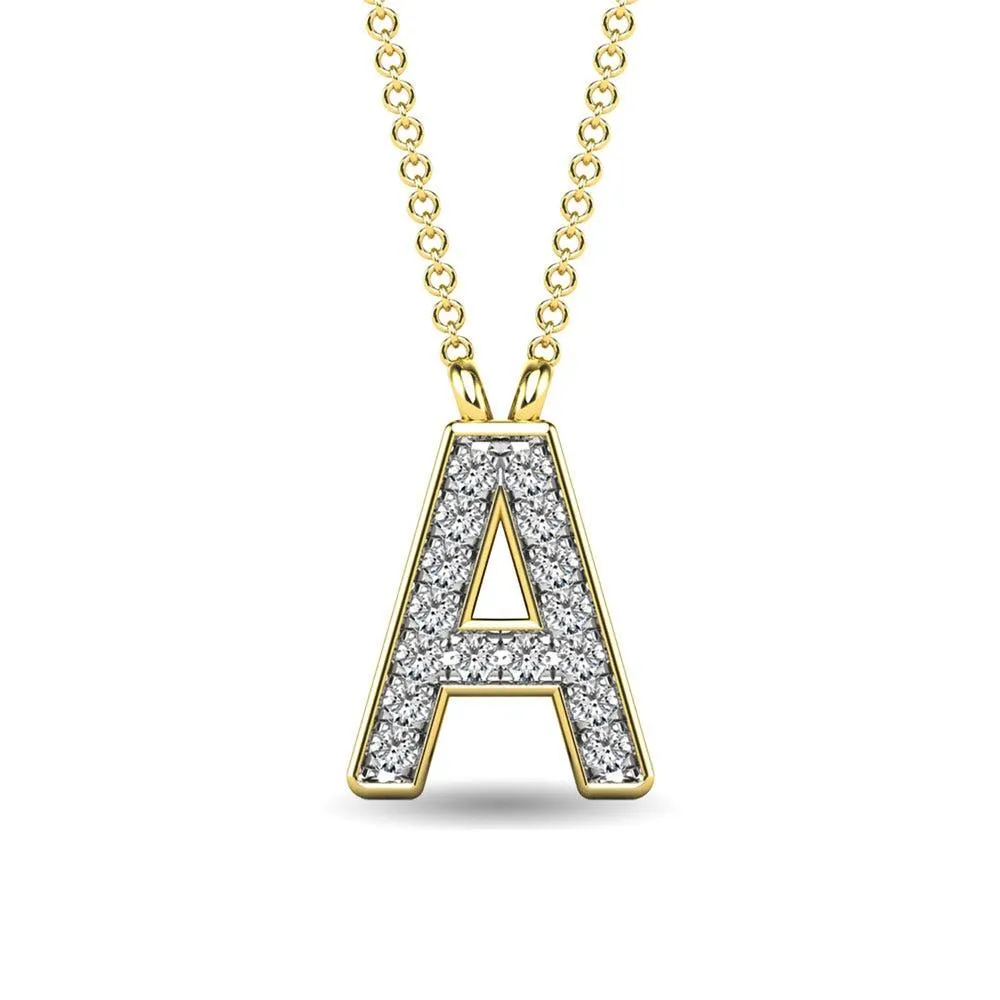 Diamond 1/20 Ct.Tw. Letter A Pendant in 10K Yellow Gold