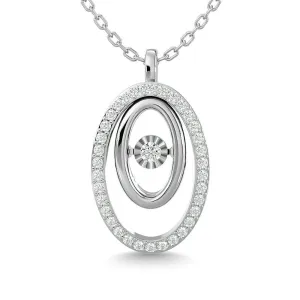 Diamond 1/4 Ct.Tw. Oval Shape Pendant in 14K White Gold