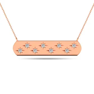 Diamond 1/8 ct tw Bar Pendant in 14K Rose Gold