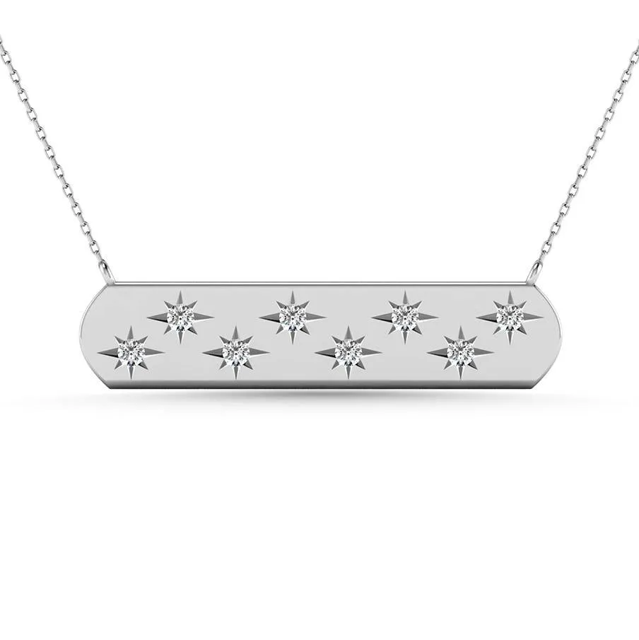 Diamond 1/8 Ct.Tw. Bar Necklace in 10K White Gold