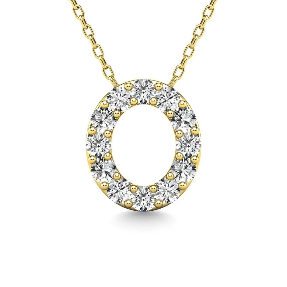 Diamond 1/8 Ct.Tw. Letter O Pendant in 14K Yellow Gold"