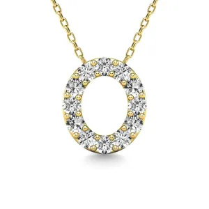 Diamond 1/8 Ct.Tw. Letter O Pendant in 14K Yellow Gold"