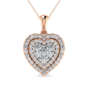 Diamond 3/4 Ct.Tw. Heart Pendant in 14K Rose Gold