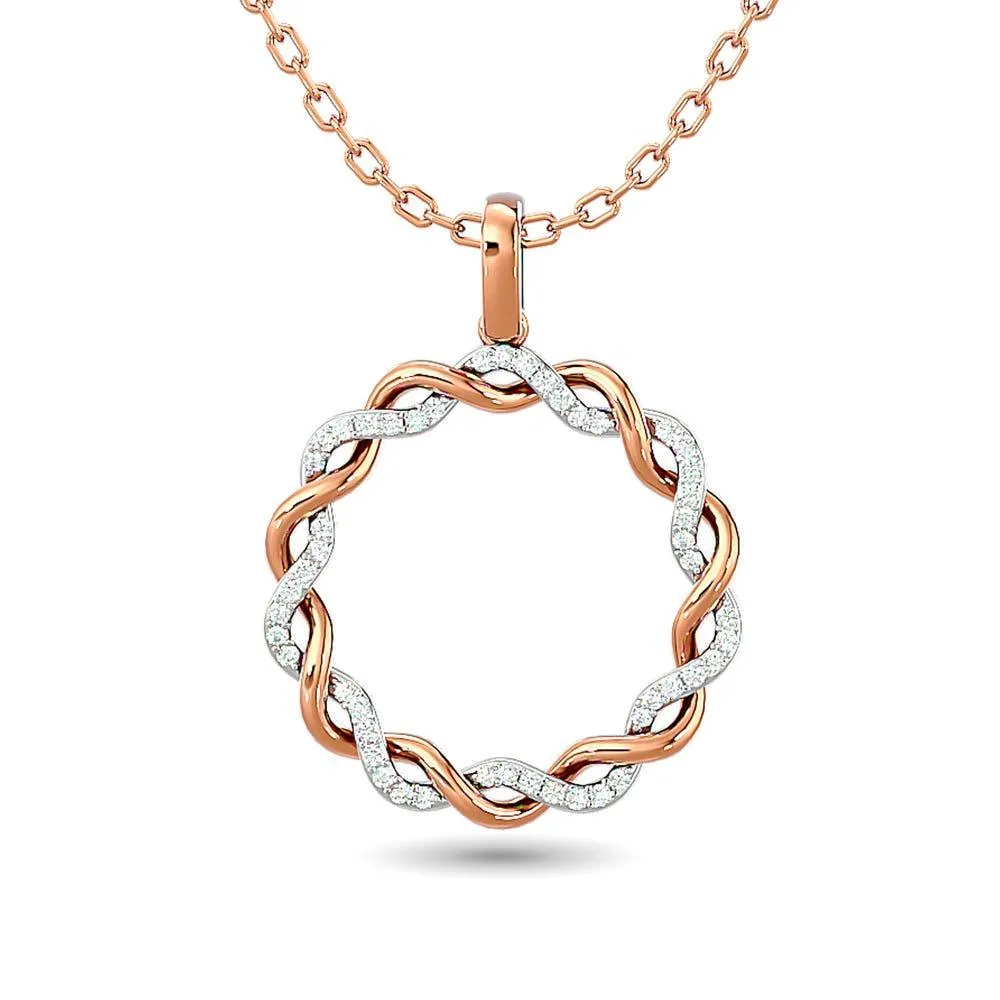 Diamond Fashion Pendant 1/6 ct tw in 10K Rose Gold