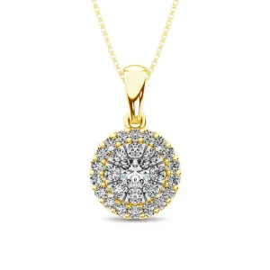 Diamond Fashion Pendant 5/8 ct tw Round Cut in 14K Yellow Gold