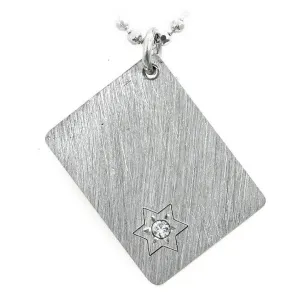 Diamond Star Tag Necklace Pendant - Silver/Gold