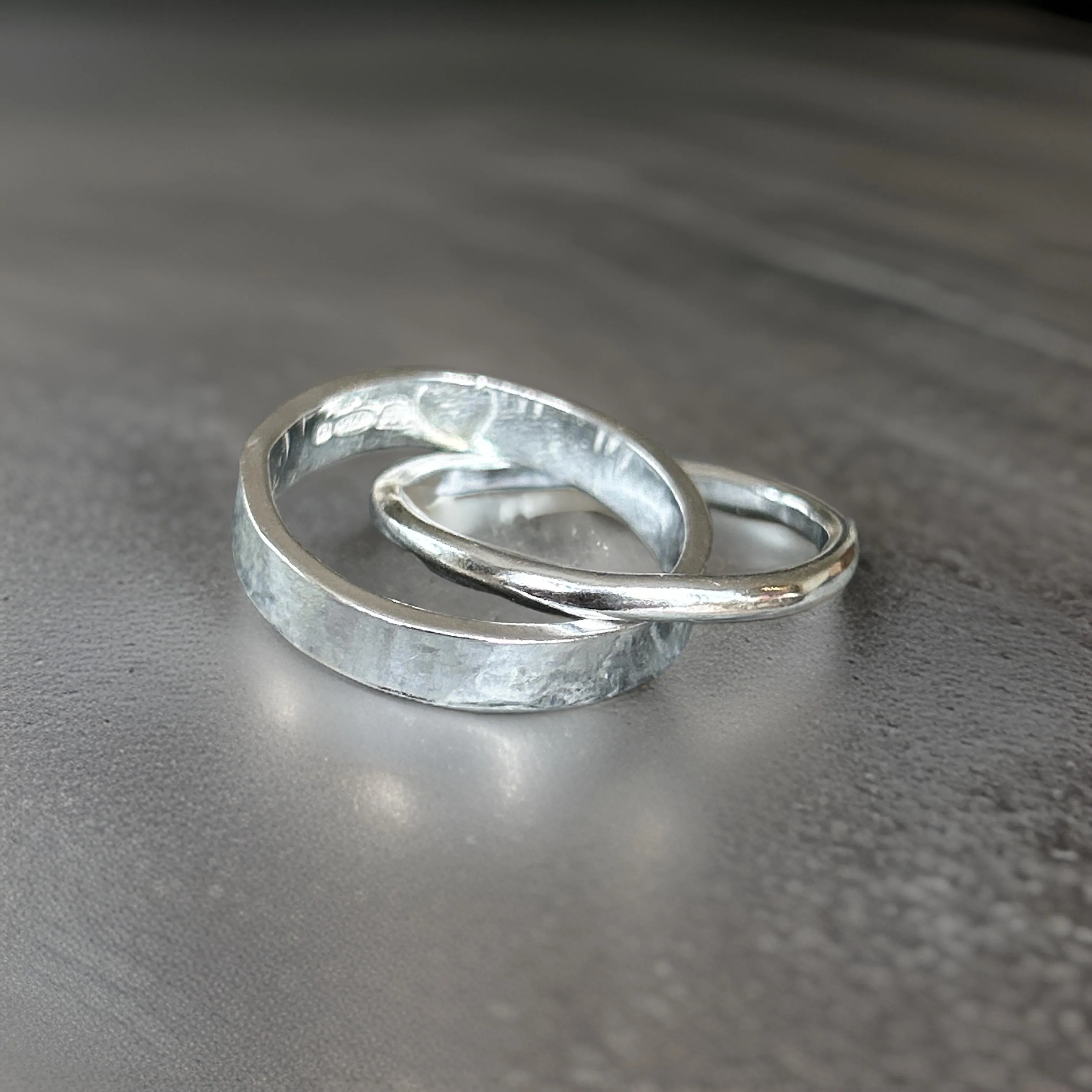 Duo Interlinked Silver Ring