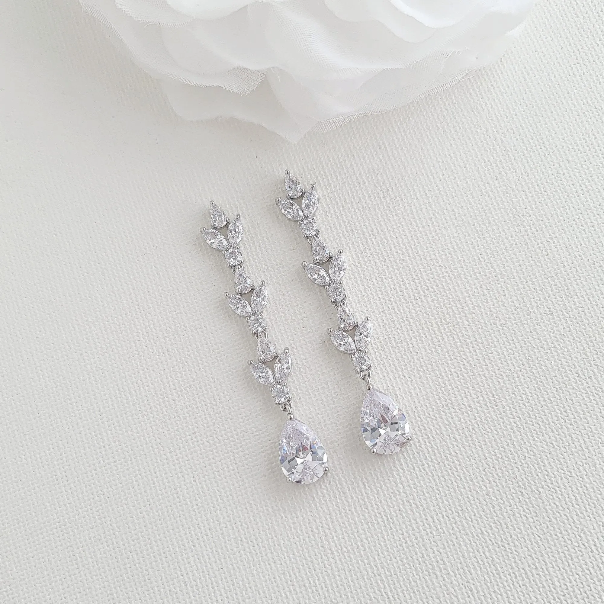 Elegant Cubic Zirconia Earrings for Brides-Anya