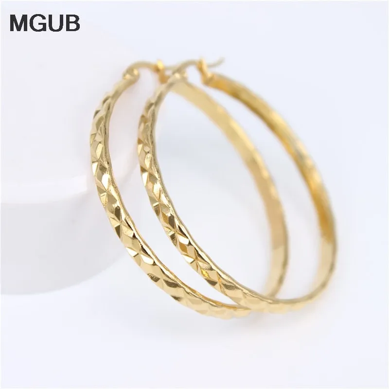 Elegant Gold Stainless Steel Hoop Earrings for Women