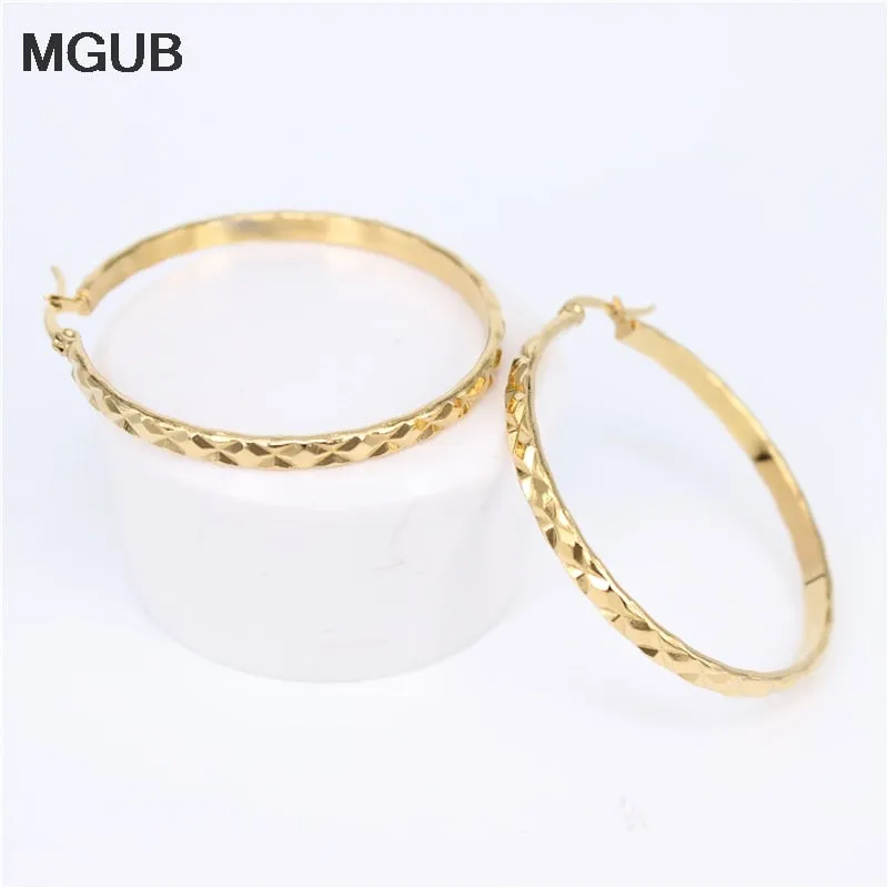 Elegant Gold Stainless Steel Hoop Earrings for Women