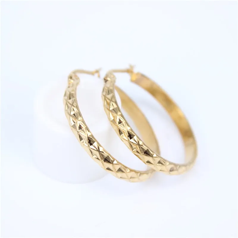 Elegant Gold Stainless Steel Hoop Earrings for Women