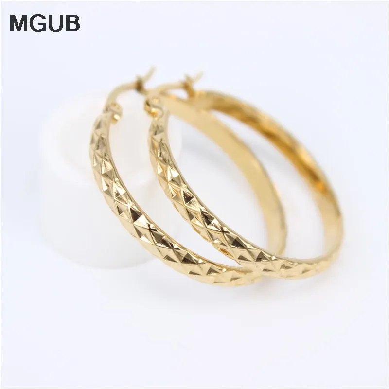 Elegant Gold Stainless Steel Hoop Earrings for Women