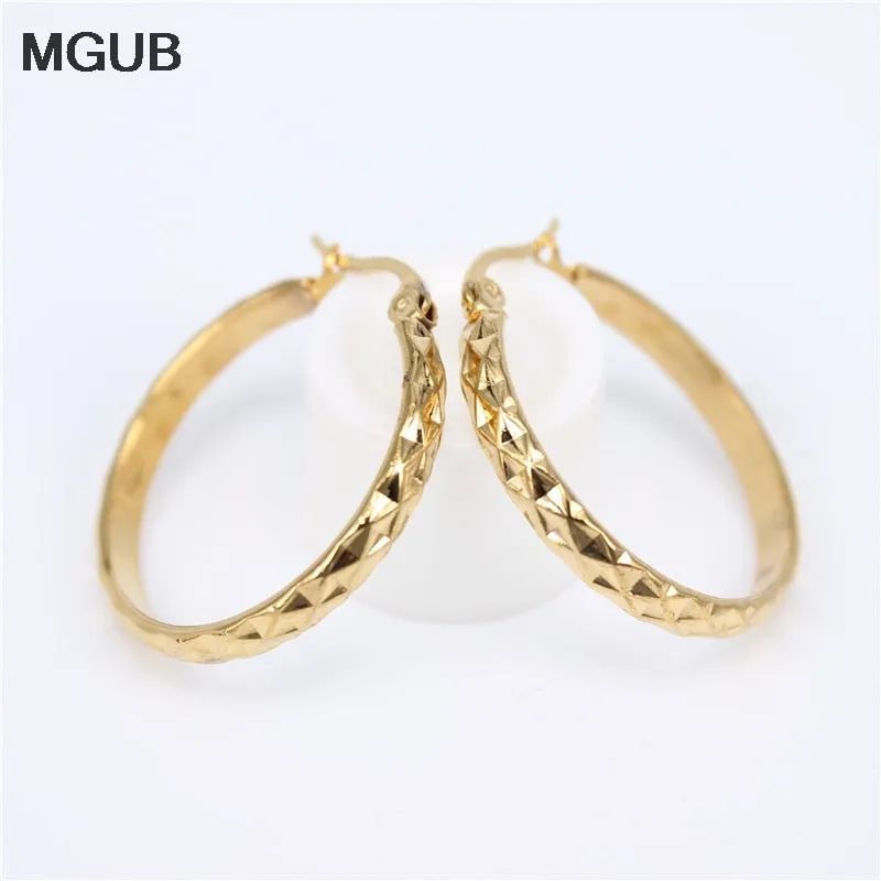 Elegant Gold Stainless Steel Hoop Earrings for Women