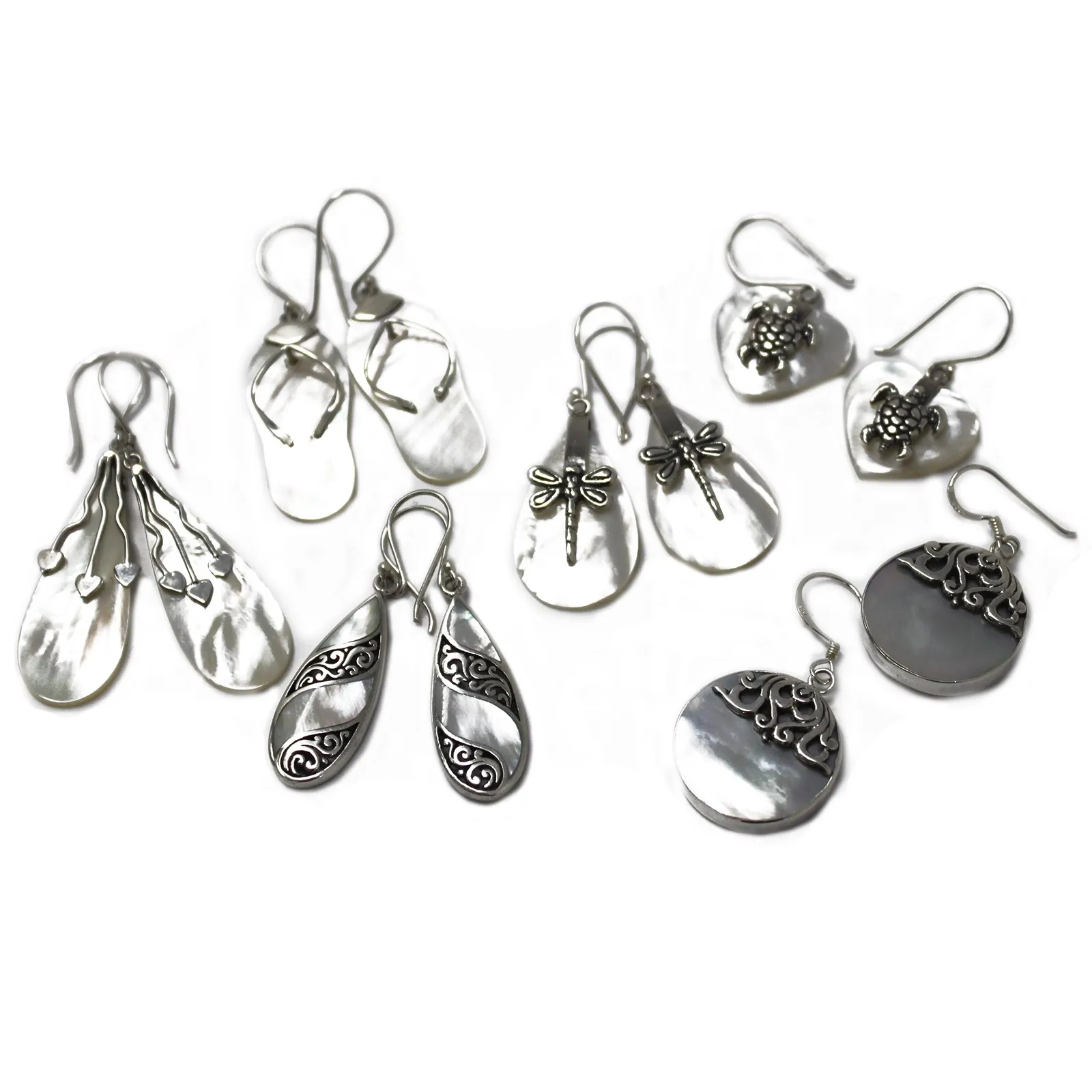 Elegant Handcrafted Shell & Silver Dragonfly Earrings - Quality 925 Silver | Handmade in Bali