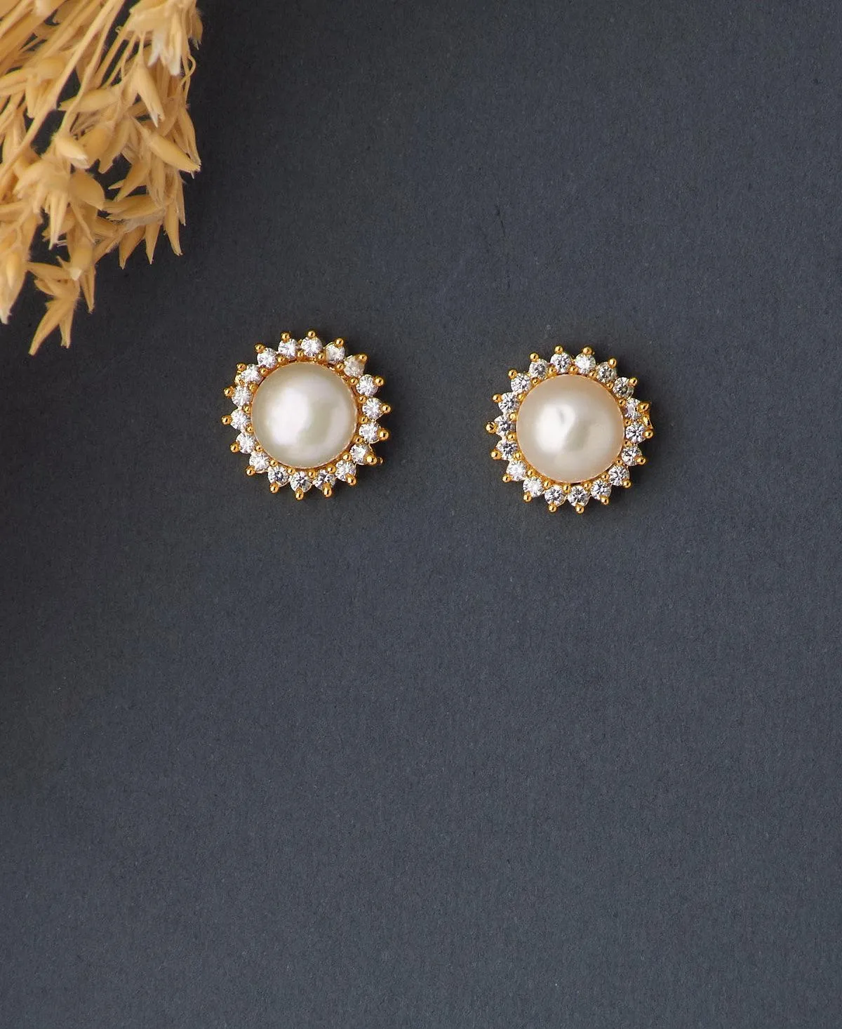 Elegant Real Pearl Stud Earring