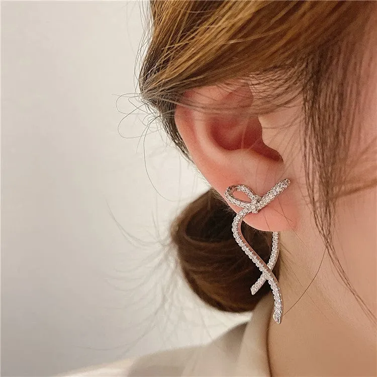 Elegant Rhinestone Bowknot Earrings