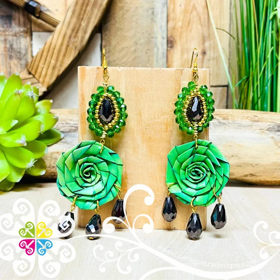 Elegant Rose - Palm Earrings