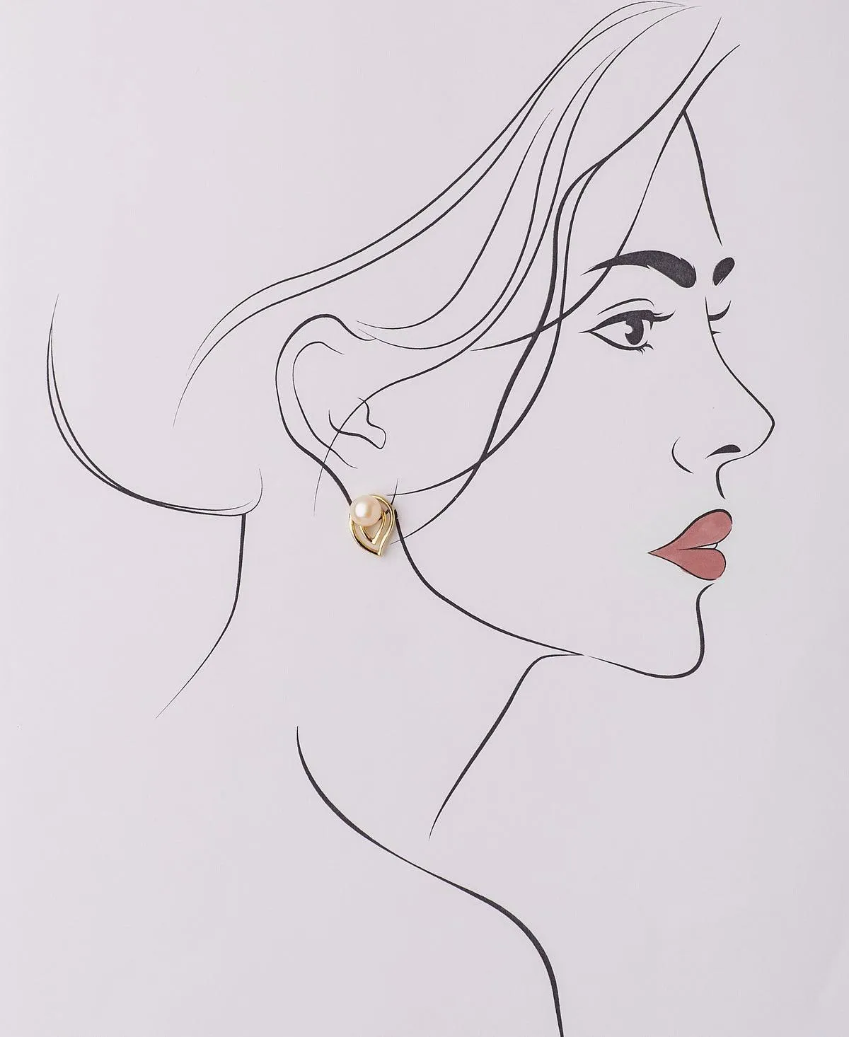 Elegant Stud Pearl Earring