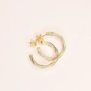 Elegant Swirl Diamond Hoops