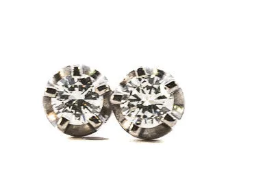 Elegant White Gold Diamond Stud Earrings