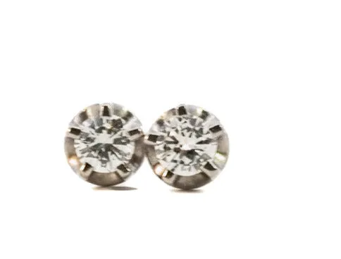 Elegant White Gold Diamond Stud Earrings