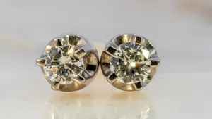 Elegant White Gold Diamond Stud Earrings