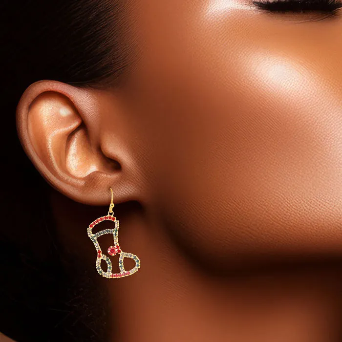 Elegant Xmas Stocking Earrings - Refined Style