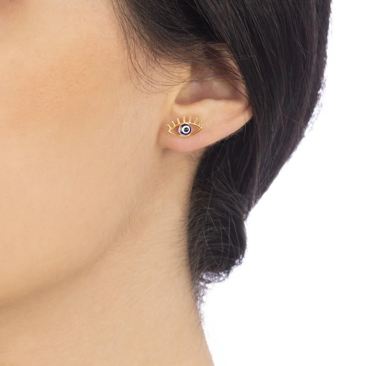 Enamel Eye Stud Earrings