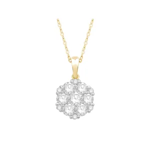 Flower Necklace with 3/4ct of Laboratory Grown Diamonds in 9ct Yellow Gold