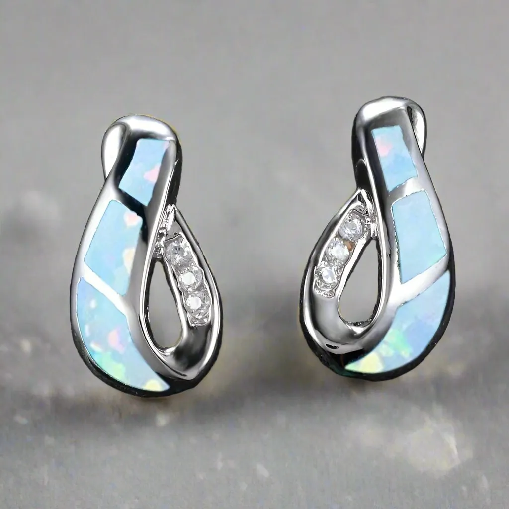 Geometric Opal Earrings