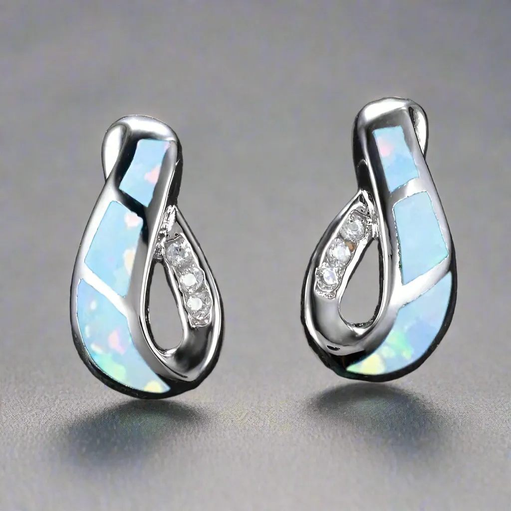 Geometric Opal Earrings