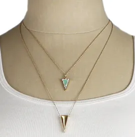 Gold and Enamel Triangle Necklace