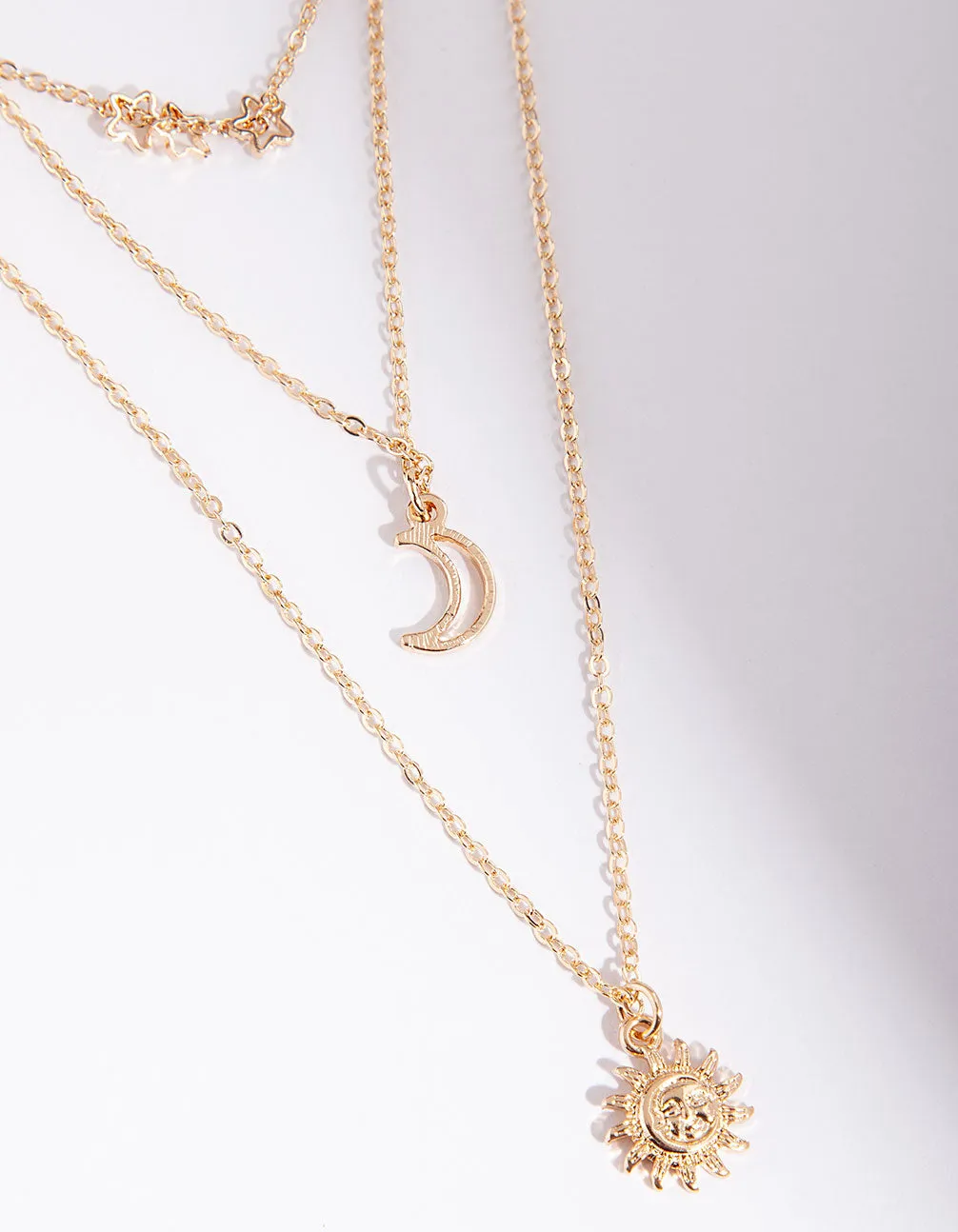 Gold Delicate Celestial Layered Necklace