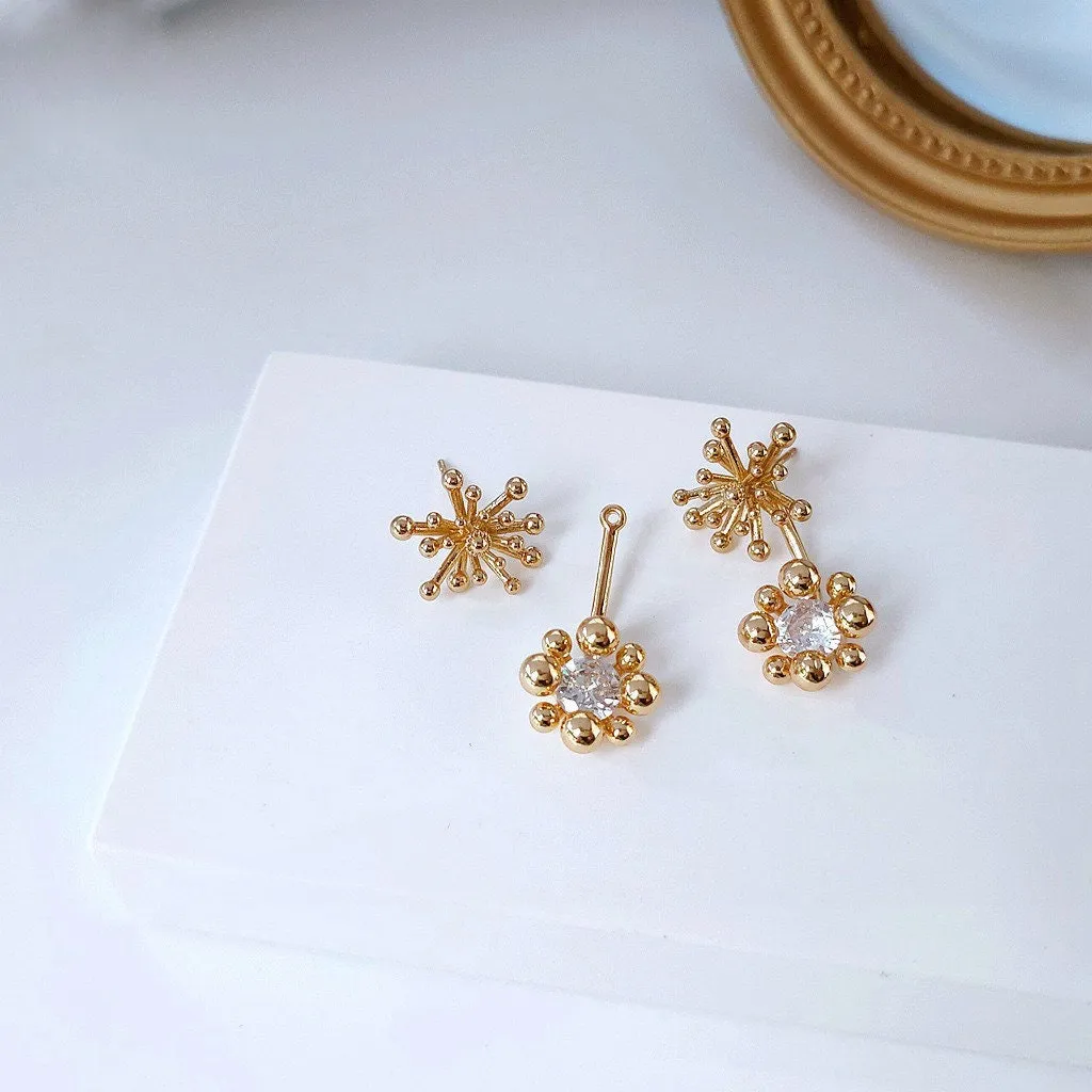 Gold Diamond Firework Earrings