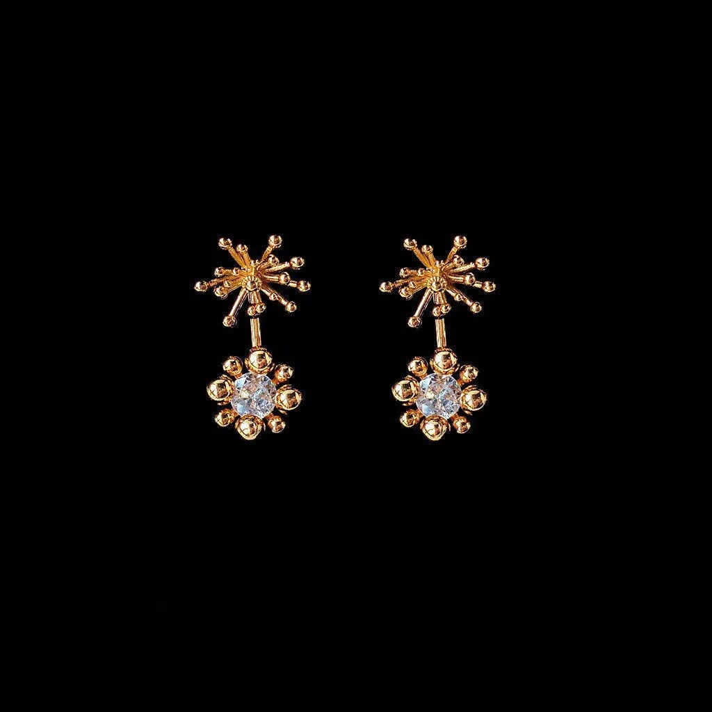 Gold Diamond Firework Earrings