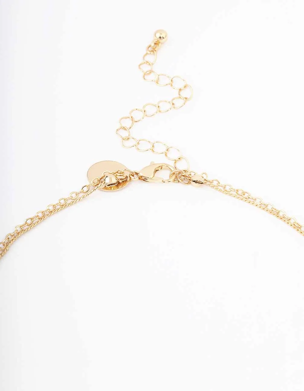 Gold Double Chain Flower Short Necklace