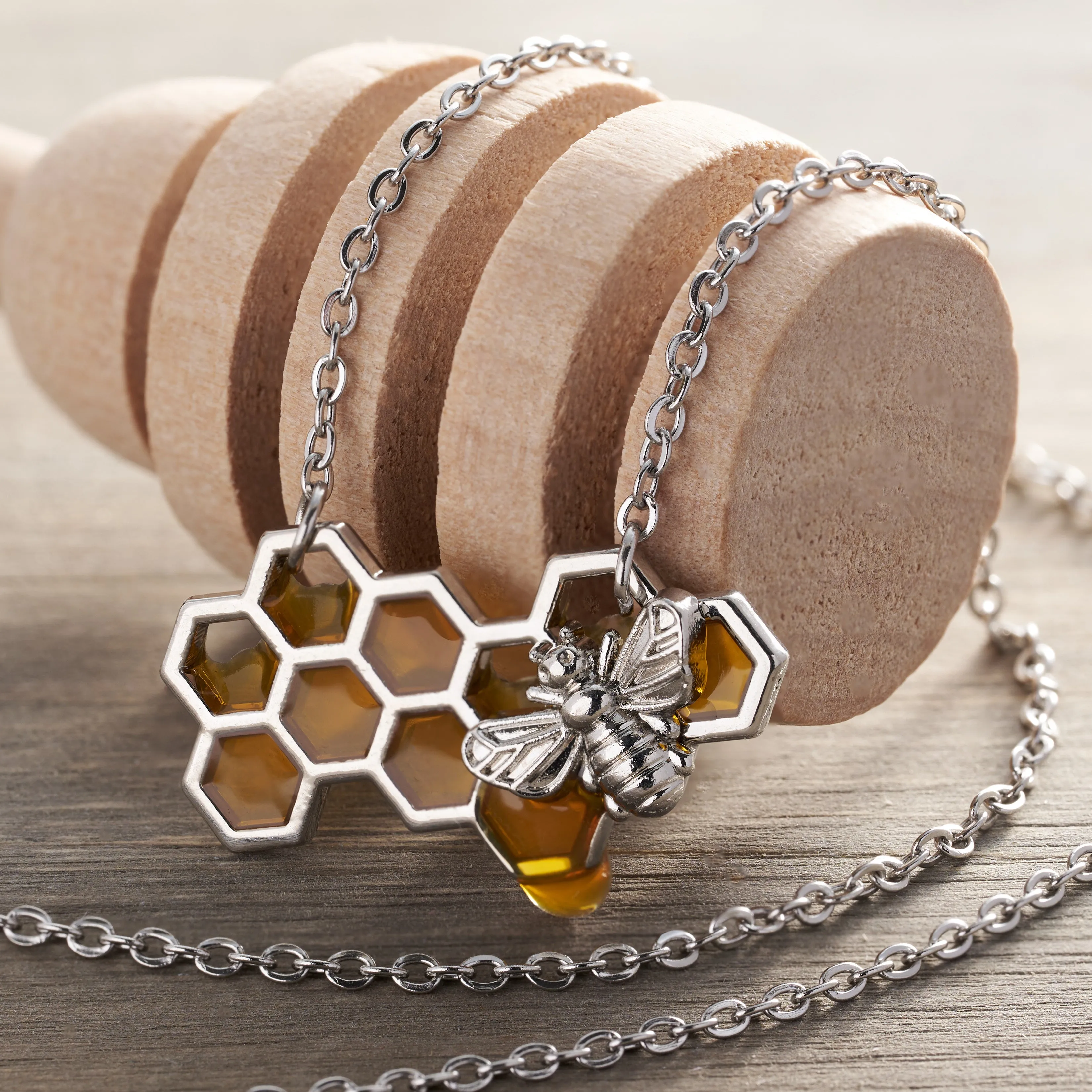 Gold Dripping Honeycomb Necklace